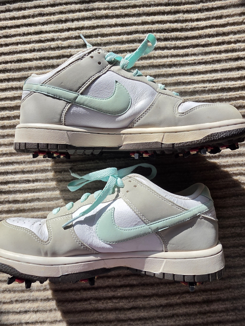 Nike Dunk NG Golf Shoe White/mint /granite Women's Size 8 EU39 EUC low Dunks